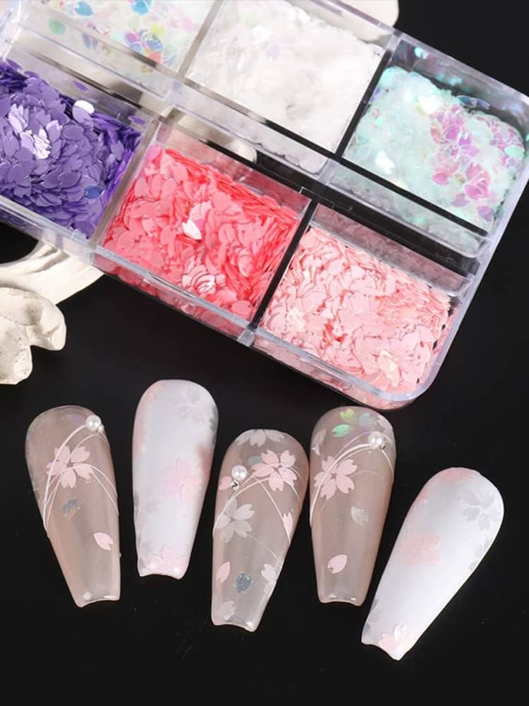 Amazon | Yyiingkku ネイルパーツ 桜 花 立体 ホログラム ネイル